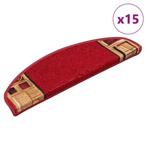 vidaXL Stufenmatten Selbstklebend 15 Stk. Rot 65x21x4 cm