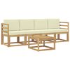 vidaXL Outdoor-Sofagarnitur 5 stk. Wei&szlig; und Creme