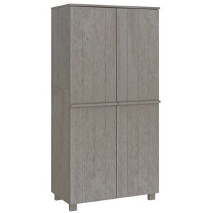 vidaXL Kleiderschrank HAMAR Hellgrau 89x50x180 cm Massivholz Kiefer