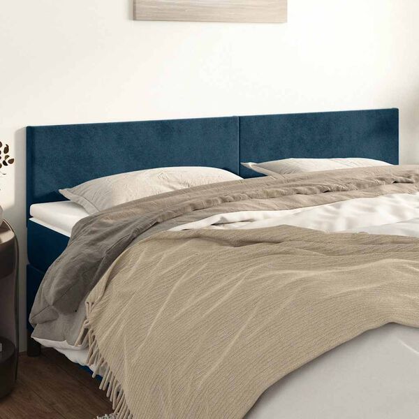 vidaXL Kopfteile Dunkelblau 180x5x78/88 cm Samt
