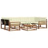 vidaXL Outdoor-Sofagarnitur mit Kissen 7 pcs Natur und Creme