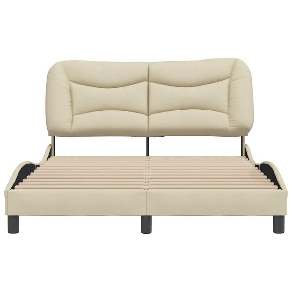 vidaXL Bettgestell ohne Matratze "Hvar" Creme 120x200 cm Stoff