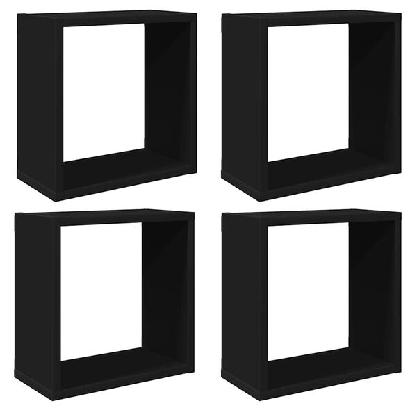 vidaXL W&uuml;rfelregale 4 Stk. Schwarz 30x15x30 cm