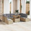 vidaXL Garten Essgruppe mit Kissen 10 pcs Beige und Grau