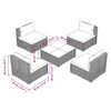 vidaXL 5-tlg. Garten-Lounge-Set mit Kissen Poly Rattan Grau
