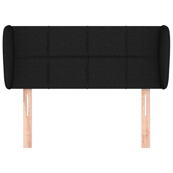 vidaXL Kopfteil mit Ohren Schwarz 83x23x78/88 cm Stoff