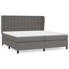 vidaXL Boxspringbett mit Matratze Grau 200x200 cm Kunstleder
