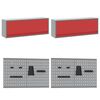 vidaXL Werkbank-Set mit Schubladen 8 pcs Rot 200 x 55 x 200 cm Stahl
