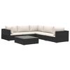 vidaXL 6-tlg. Garten-Lounge-Set mit Auflagen Poly Rattan Schwarz