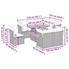 vidaXL 9-tlg. Garten-Sofagarnitur mit Kissen Beige Poly Rattan