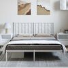 vidaXL Bettgestell mit Kopfteil Metall Wei&szlig; 193x203 cm