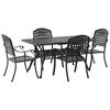 vidaXL Garten Essgruppe 5 pcs Schwarz Aluminium