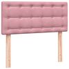 vidaXL Boxspringbett mit Matratze & LED Rosa 90x210 cm Samt