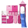 vidaXL Kinderhochbett mit Turm Rosa 80x200 cm Massivholz Kiefer