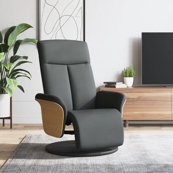 vidaXL Relaxsessel mit Fu&szlig;teil Dunkelgrau Stoff