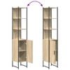 vidaXL Badezimmerm&ouml;bel-Set mit Regal 4 pcs Sonoma-Eiche Holzwerkstoff