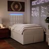 vidaXL Boxspringbett mit Matratze Wei&szlig; 120x200 cm Kunstleder