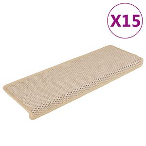 vidaXL Treppenmatten Selbstklebend Sisal-Optik 15 Stk. 65x21x4cm Berber