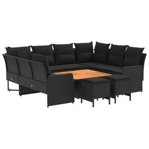 vidaXL M&ouml;belsets 8 stk. Schwarz PE-Rattan