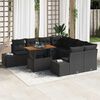vidaXL Garten-Sofa-Set mit Speicher 9 pcs Schwarz Poly Rattan