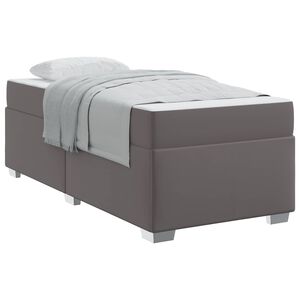 vidaXL Bettrahmen mit Matratze Grau 90 x 190 cm Stoff