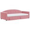 vidaXL Tagesbett Ausziehbar mit Schubladen Rosa 90x200 cm Samt