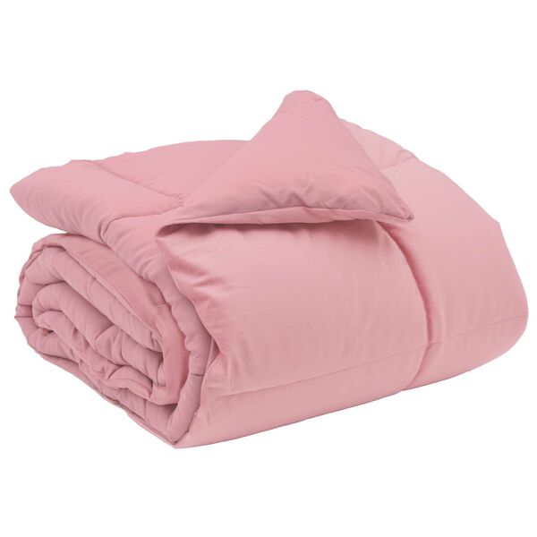vidaXL Winterbettdecke Gepolstert Rosa 155 x 200 cm Mikrofaser
