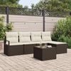 vidaXL Garten-Sofa-Set mit Kissen mit Speicher 6 pcs Braun und Creme
