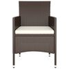 vidaXL 5-tlg. Bistro-Set Poly-Rattan und Hartglas Braun