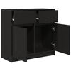 vidaXL Sideboard mit Schublade Schwarz Eichen-Optik 80x34x76 cm