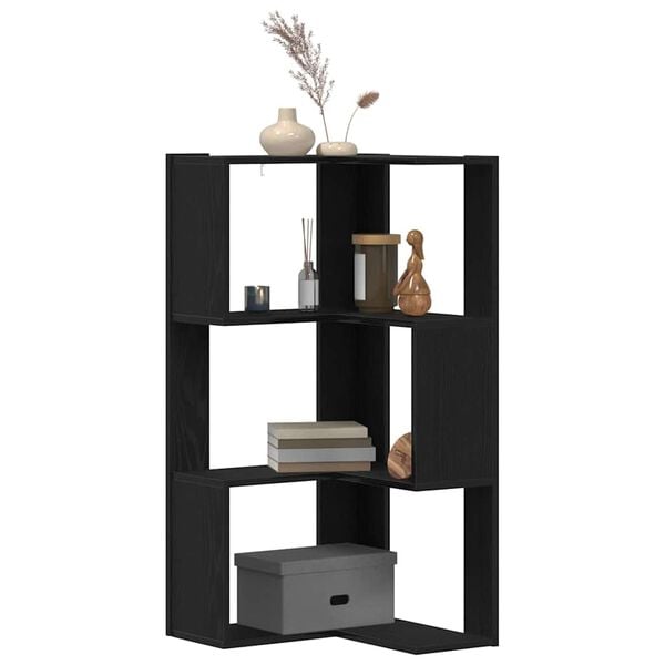 vidaXL B&uuml;cherregal Schwarz Eichen-Optik 50 x 50 x 102 cm