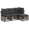 vidaXL Gartensofa-set 4 stk. Grau Poly-Rattan