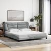 vidaXL Bettgestell ohne Matratze "Hvar" Hellgrau 180x200 cm Stoff