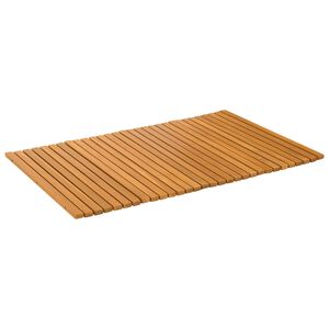 vidaXL Badematte Uni Braun 80 x 50 cm Holz