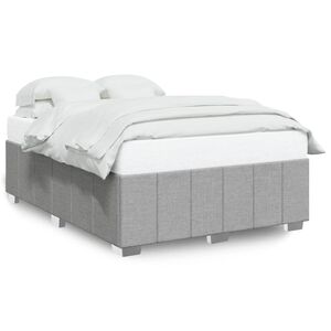 vidaXL Bettgestell ohne Matratze Hellgrau 140x200 cm Stoff