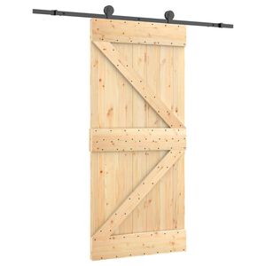 vidaXL Schiebet&uuml;r 95 x 210 cm Massivkiefer (Unbehandelt)