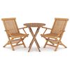 vidaXL 3-tlg. Garten-Essgruppe Massivholz Teak