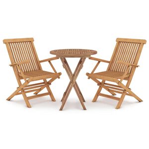 vidaXL 3-tlg. Garten-Essgruppe Massivholz Teak