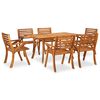 vidaXL 7-teiliges Garten-Ess-Set 150 x 90 cm Massivholz Akazie