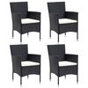 vidaXL Garten-Essst&uuml;hle 4 Stk. Poly Rattan Schwarz