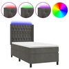 vidaXL Boxspringbett mit Matratze & LED Dunkelgrau 100x200 cm Samt