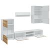 vidaXL 5-tlg. Wohnwand mit LED-Beleuchtung Artisan-Eiche Holzwerkstoff
