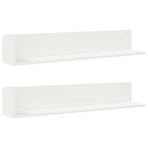 vidaXL Wandregale 2 Stk. Wei&szlig; 100x16,5x16,5 cm Holzwerkstoff