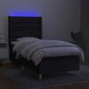 vidaXL Boxspringbett mit Matratze & LED Schwarz 90x200 cm Stoff