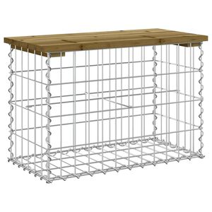 vidaXL Gartenbank aus Gabionen 63x31,5x42 cm Kiefernholz Impr&auml;gniert