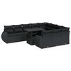vidaXL 11-tlg. Garten-Sofagarnitur mit Kissen Schwarz Poly Rattan