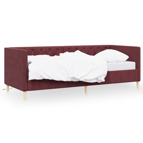 vidaXL Tagesbett USB Lila Stoff 90x200 cm