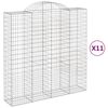 vidaXL Gabionen mit Hochbogen 11Stk. 200x50x200/220cm Verzinktes Eisen