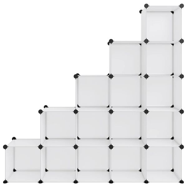 vidaXL Regalsystem mit 15 W&uuml;rfeln Transparent PP