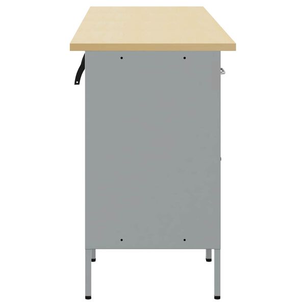 vidaXL Werkbank mit Schubladen 4 pcs Schwarz und Grau 200 x 55 x 85 cm